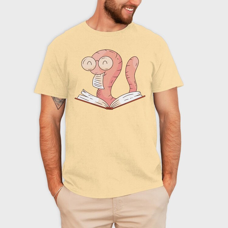 Reading Worm, Tricou Barbati (Unisex)