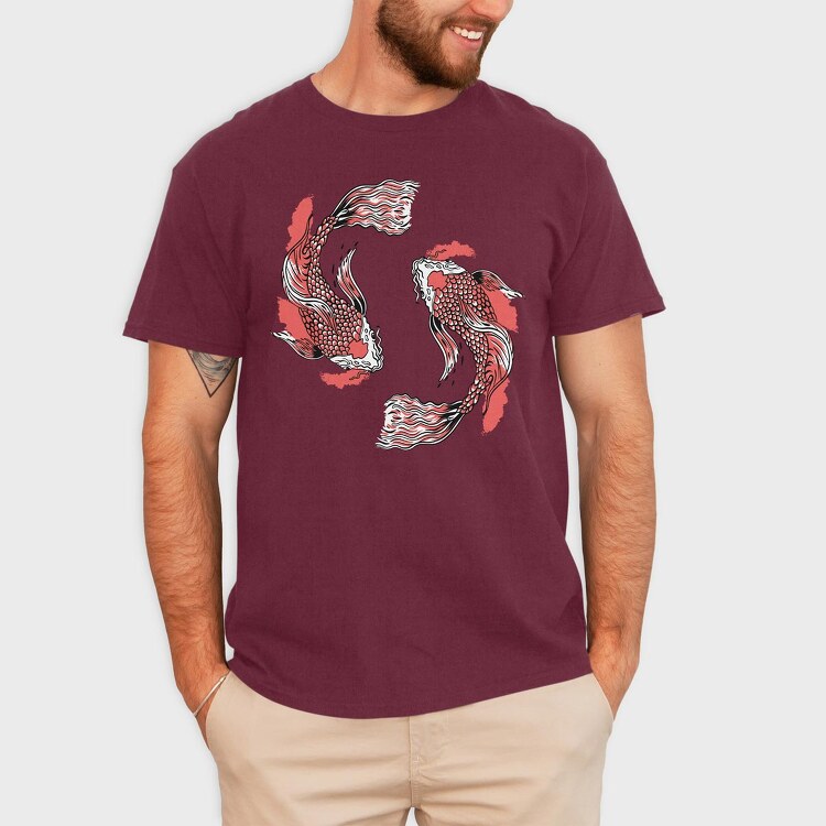 Fish Koi, Tricou Barbati (Unisex)