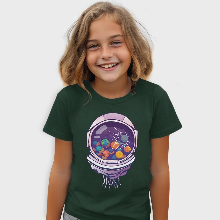 Astronaut Helmet And Planets, Tricou Copii