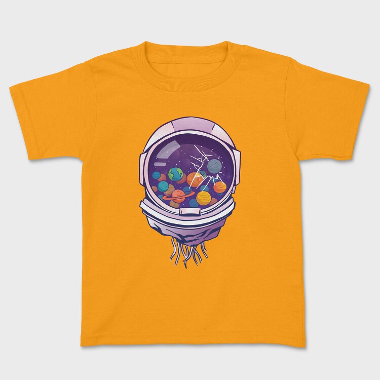 Astronaut Helmet And Planets, Tricou Copii