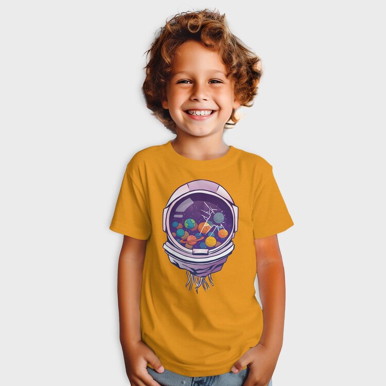 Astronaut Helmet And Planets, Tricou Copii