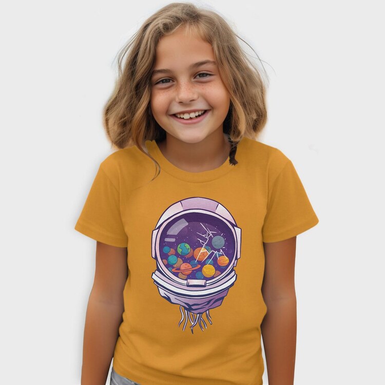 Astronaut Helmet And Planets, Tricou Copii
