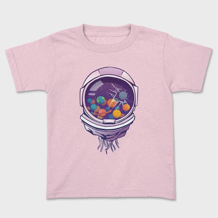 Astronaut Helmet And Planets, Tricou Copii