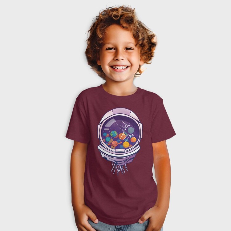 Astronaut Helmet And Planets, Tricou Copii