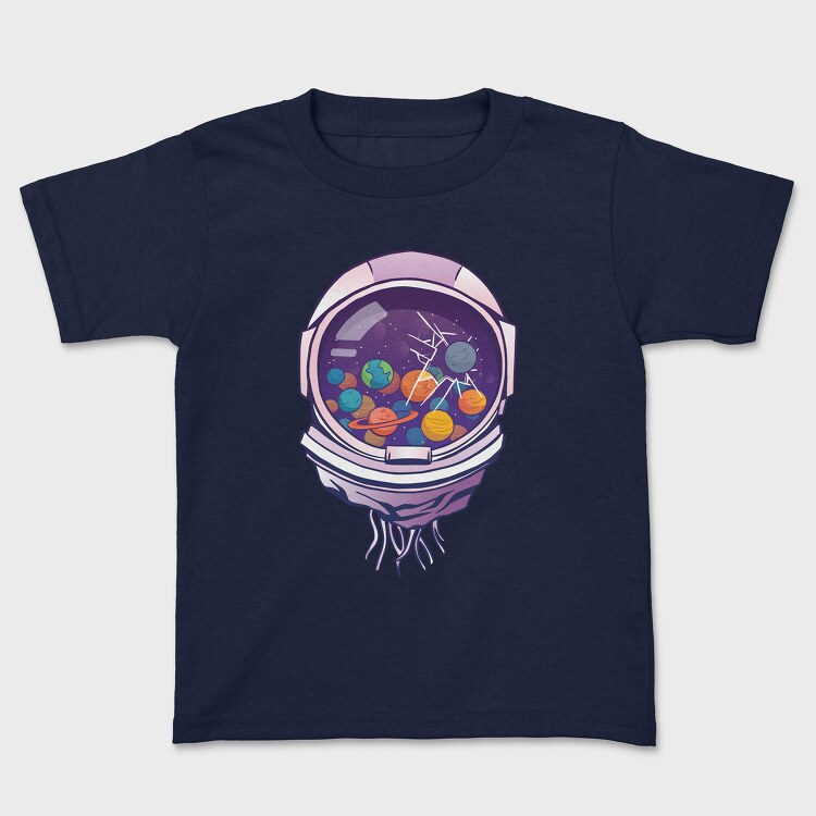 Astronaut Helmet And Planets, Tricou Copii