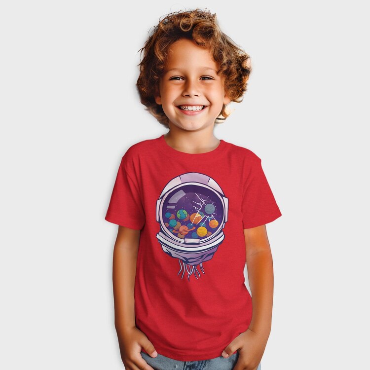 Astronaut Helmet And Planets, Tricou Copii