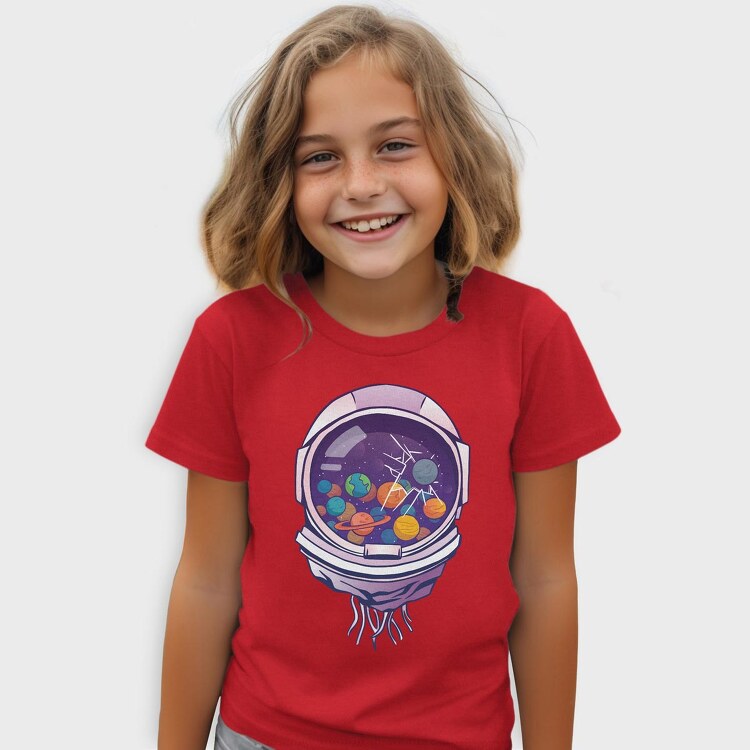 Astronaut Helmet And Planets, Tricou Copii