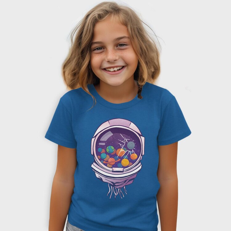 Astronaut Helmet And Planets, Tricou Copii
