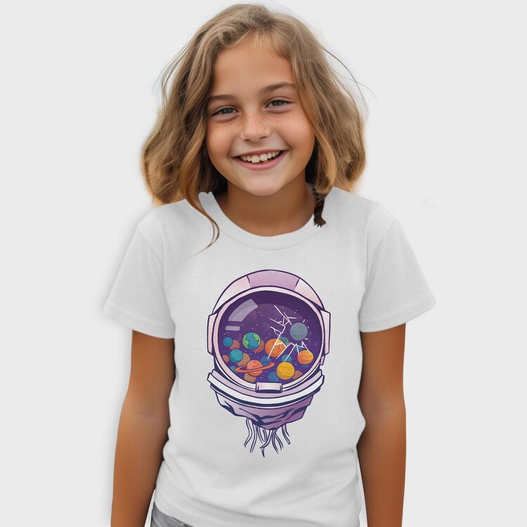 Astronaut Helmet And Planets, Tricou Copii