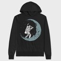 Astronaut Digging The Moon, Hanorac Oversize Barbati (Unisex)