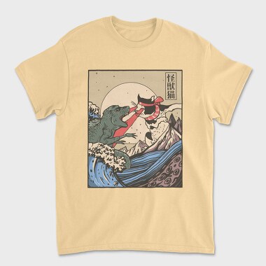 Kaiju Vs Cat, Tricou Barbati (Unisex)
