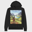 Hiker Landscape, Hanorac Oversize Barbati (Unisex)