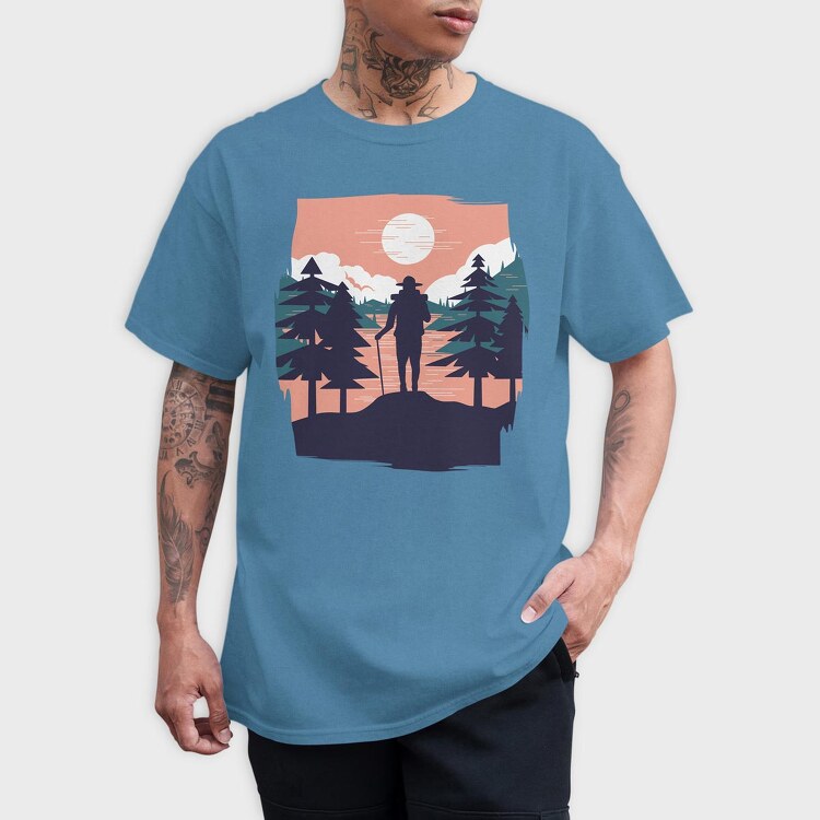 Hiking Sunset, Tricou Barbati (Unisex)