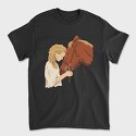 Girl Horse Watercolor, Tricou Barbati (Unisex)