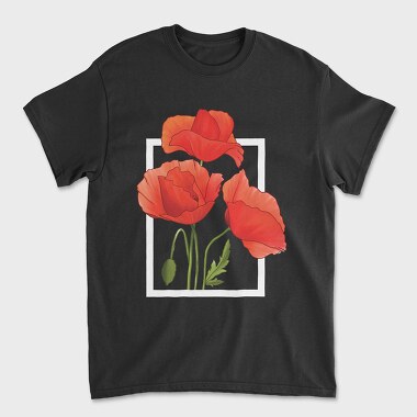 Watercolor Poppies, Tricou Barbati (Unisex)