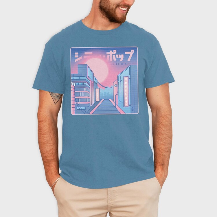 City Vaporwave, Tricou Barbati (Unisex)