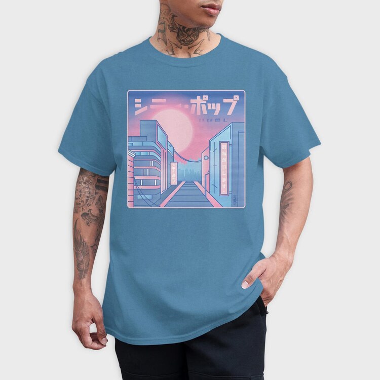 City Vaporwave, Tricou Barbati (Unisex)