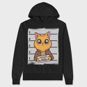 Mugshot Cat, Hanorac Oversize Barbati (Unisex)