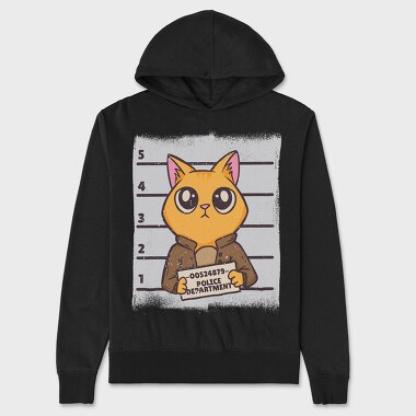 Mugshot Cat, Hanorac Oversize Barbati (Unisex)