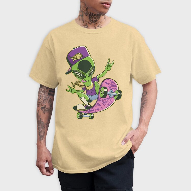 Alien Skate, Tricou Barbati (Unisex)