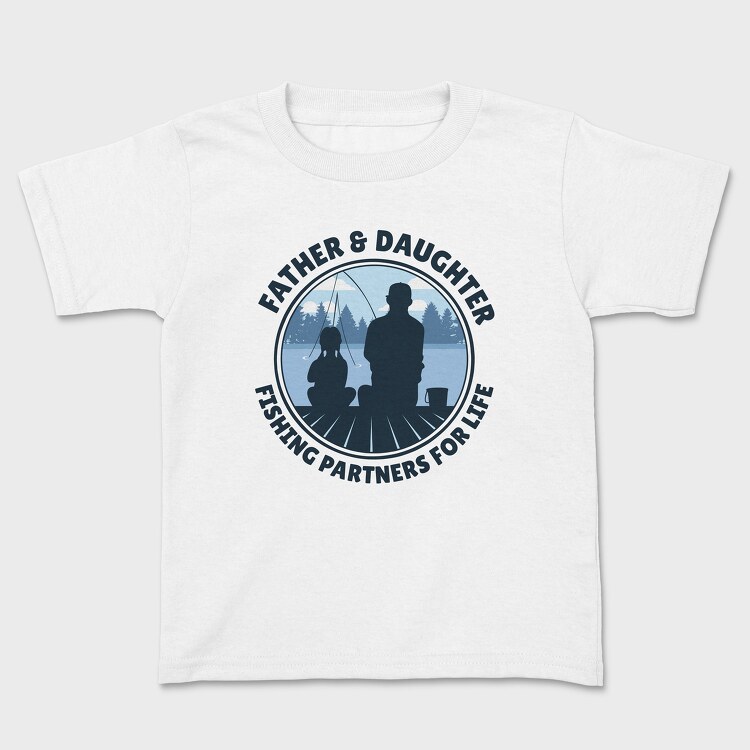 Father And Daughter Fishing, Tricou Copii