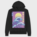 Big Wave Vaporwave, Hanorac Oversize Barbati (Unisex)