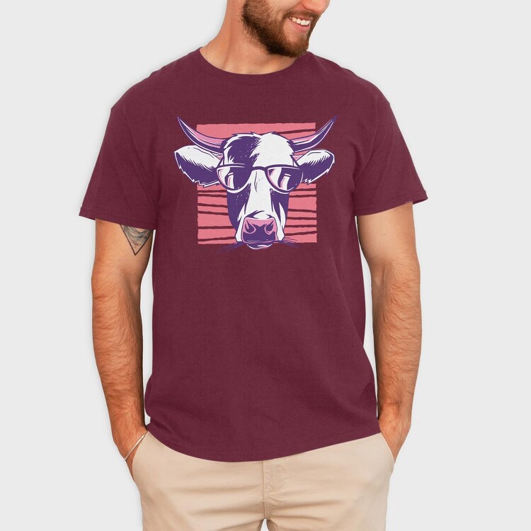 Cow Galasses, Tricou Barbati (Unisex)