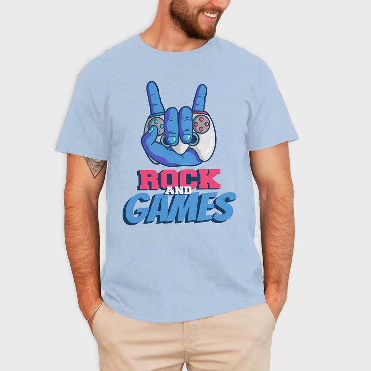 Rock And Games, Tricou Barbati (Unisex)
