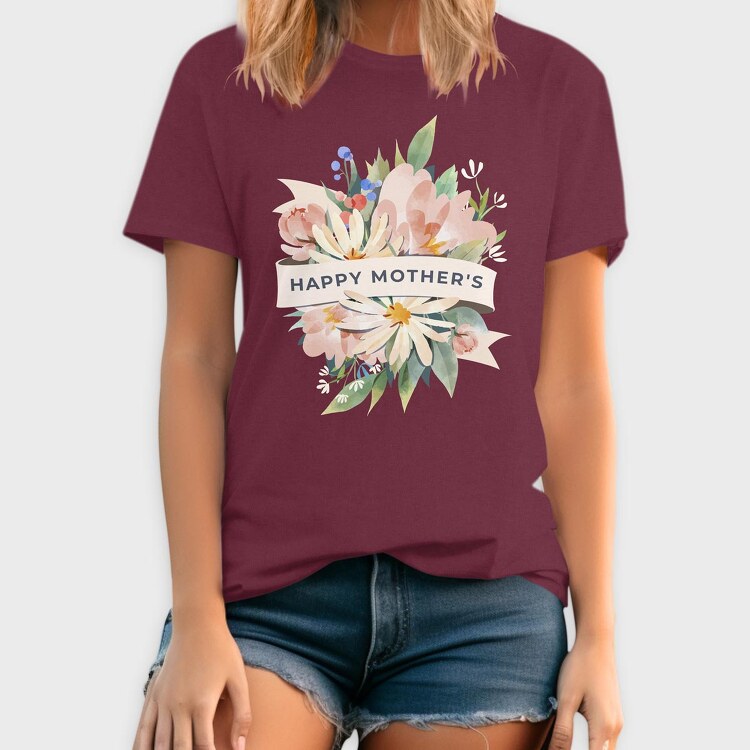 Watercolor Flowers Mother 1, Tricou Barbati (Unisex)