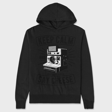 Keep Calm And Say Cheese, Hanorac Oversize Barbati (Unisex)