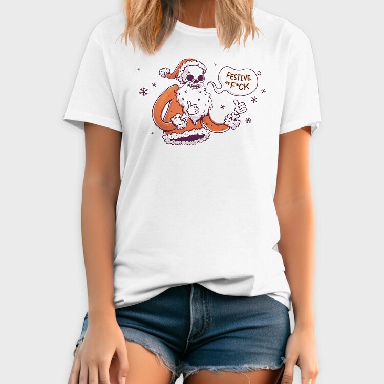 Anti Christmas Vintage Retro Skeleton Santa, Tricou Barbati (Unisex)