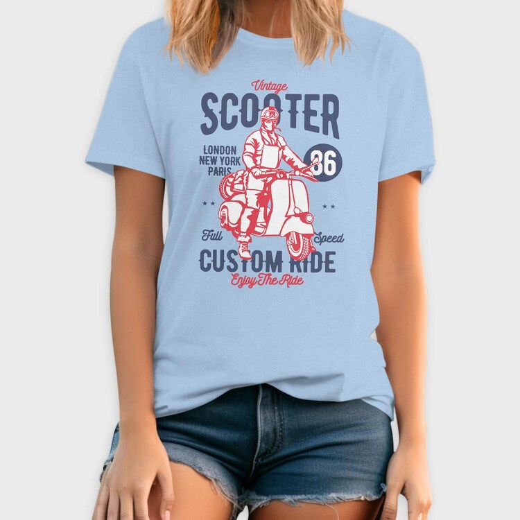 Vintage Scooter, Tricou Barbati (Unisex)