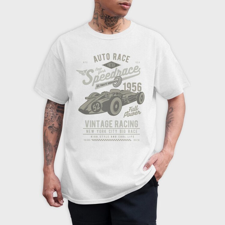 Vintage Speedrace, Tricou Barbati (Unisex)