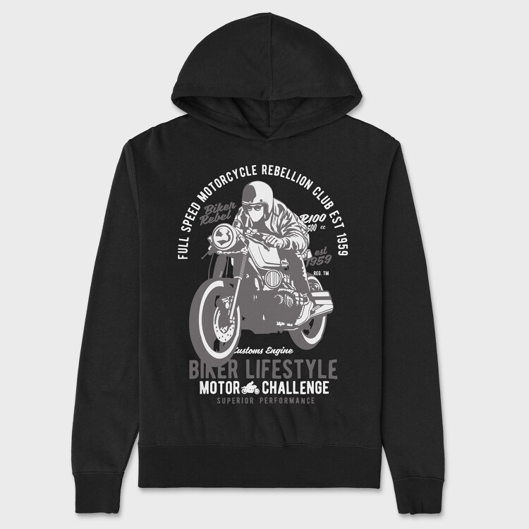 Biker Lifestyle, Hanorac Oversize Barbati (Unisex)
