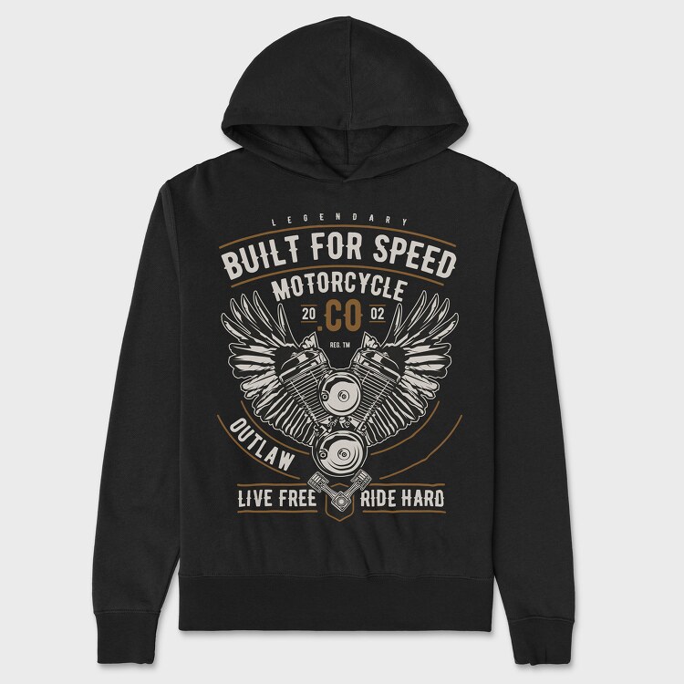 Built For Speed Motorcycle, Hanorac Oversize Barbati (Unisex)