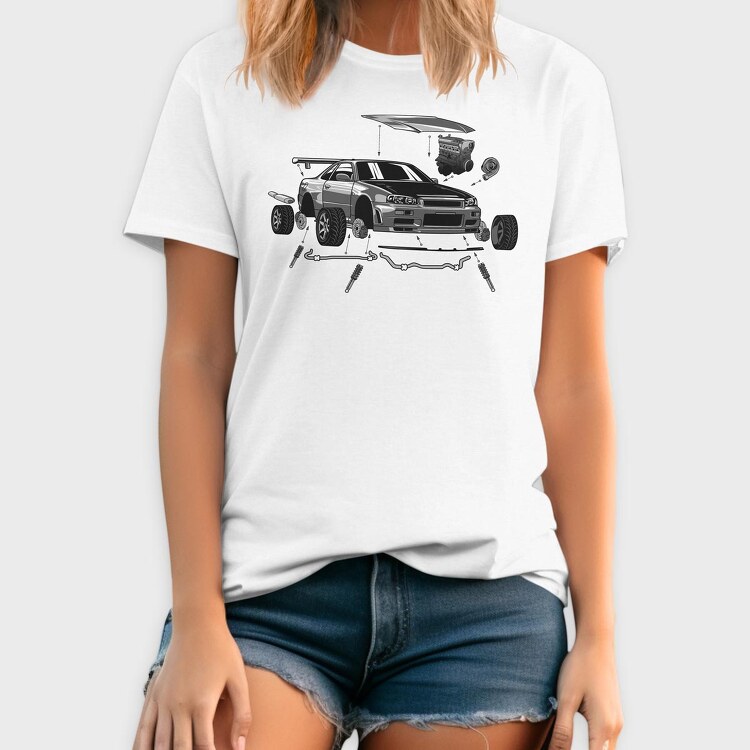 R34 Crank Out, Tricou Barbati (Unisex)