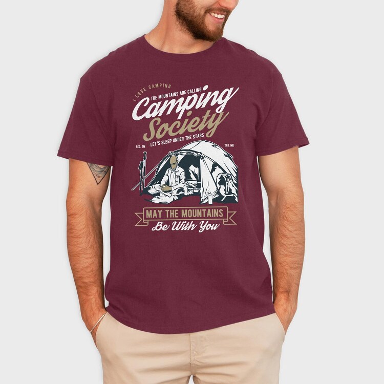 Camping Society, Tricou Barbati (Unisex)