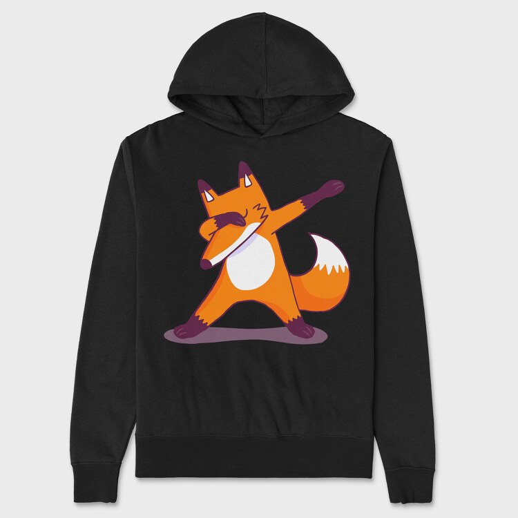 Dab Animal Comics Fox, Hanorac Oversize Barbati (Unisex)