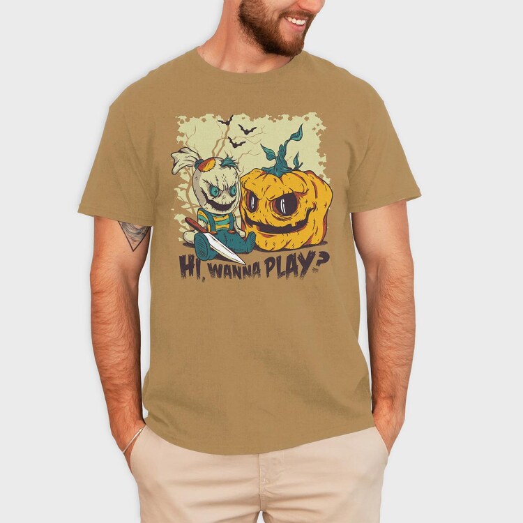 Wanna Play Halloween, Tricou Barbati (Unisex)