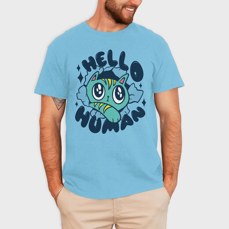 Hello Human, Tricou Barbati (Unisex)