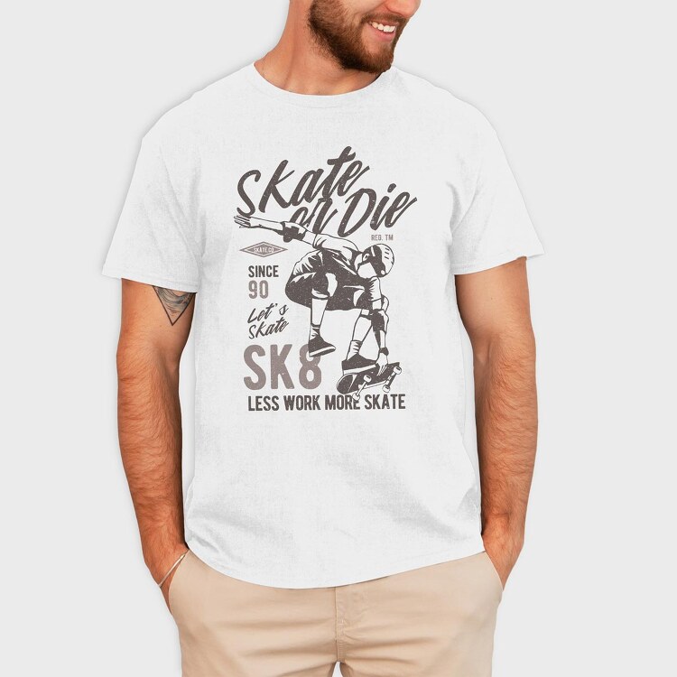 Skate Or Die, Tricou Barbati (Unisex)