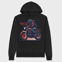Live to Live MotorcycleArt RetroStyle, Hanorac Oversize Barbati (Unisex)