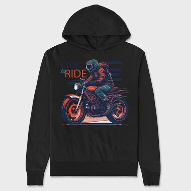Live to Live MotorcycleArt RetroStyle, Hanorac Oversize Barbati (Unisex)