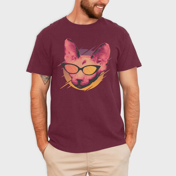 Cat Glasses, Tricou Barbati (Unisex)