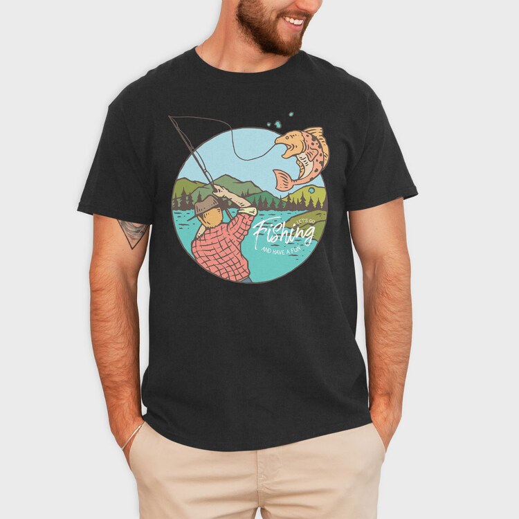 Fishing and Have Fun, Tricou Barbati (Unisex)
