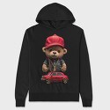 Car Teddy Bear, Hanorac Oversize Barbati (Unisex)