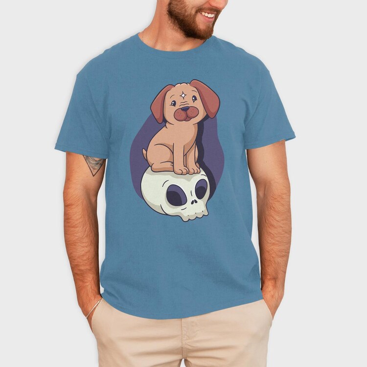 Pug Skull, Tricou Barbati (Unisex)