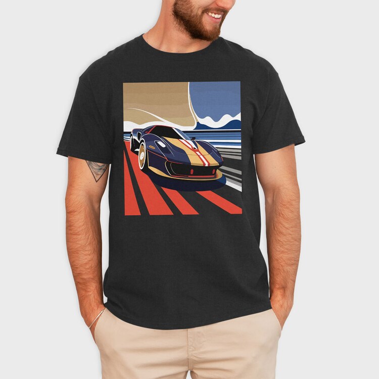 Retro Supercar in Vintage, Tricou Barbati (Unisex)