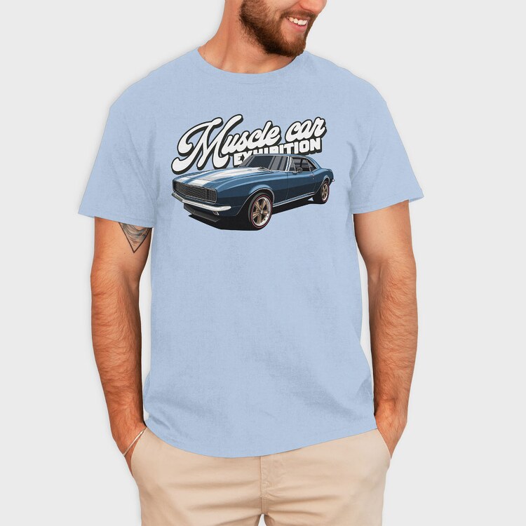 Muscle Blue Car, Tricou Barbati (Unisex)