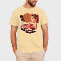 Classic Car Convertible Girl Trees, Tricou Barbati (Unisex)